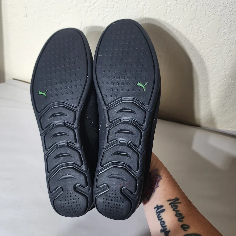 Puma Ferrari Mens Black Leather Driving Loafers Shoes US 12 050140800